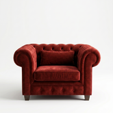 Comfy single seater - Velvet Dark maroon
