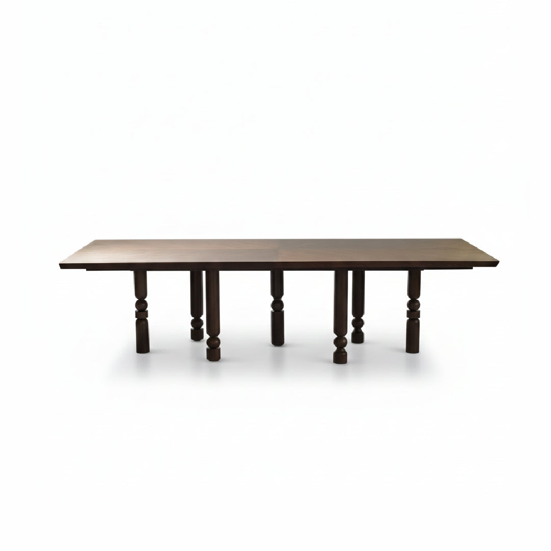 Realite Dining Table (10 Seater) - Dark Brown Polish - ROVE PAKISTAN