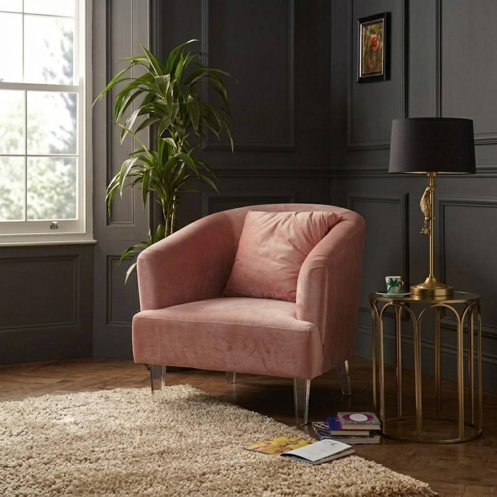 SERANO WINGCHAIR - Velvet Light Pink (VF- 814-20)