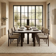 Realite Dining Table (10 Seater) - Dark Brown Polish - ROVE PAKISTAN