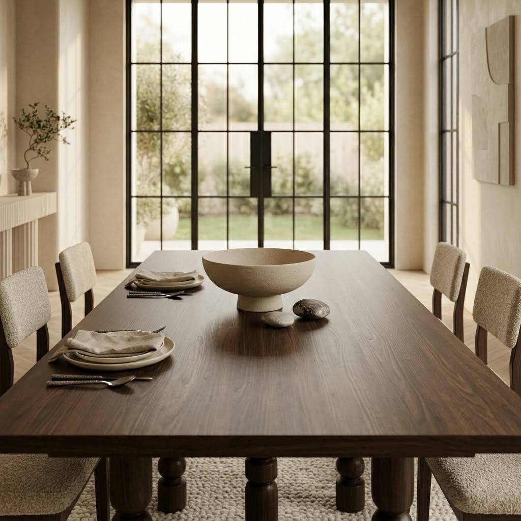 Realite Dining Table (10 Seater) - Dark Brown Polish - ROVE PAKISTAN